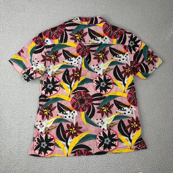 NWOT Scotch & Soda Colorful Botanical Print Camp Shirt Men's Size Large - Picture 12 of 13